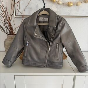 H&M Kids Metallic Silver/Gray Biker Jacket